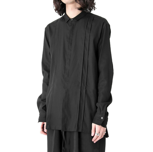 

men's casual shirts dark black versatile long sleeve shirt youth slim fit hip hop spring and summer trend handsome, White;black