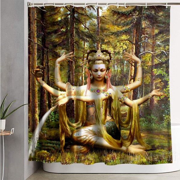 

shower curtains guanyin image curtain waterproof bathroom decor