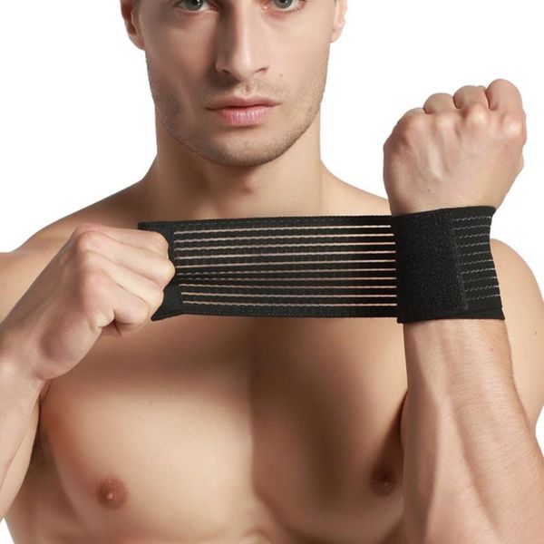 

adjustable straps wrapped around the wristband fish ribbon elastic self-adhesive sports horizontal bar belt wrist support, Black;red