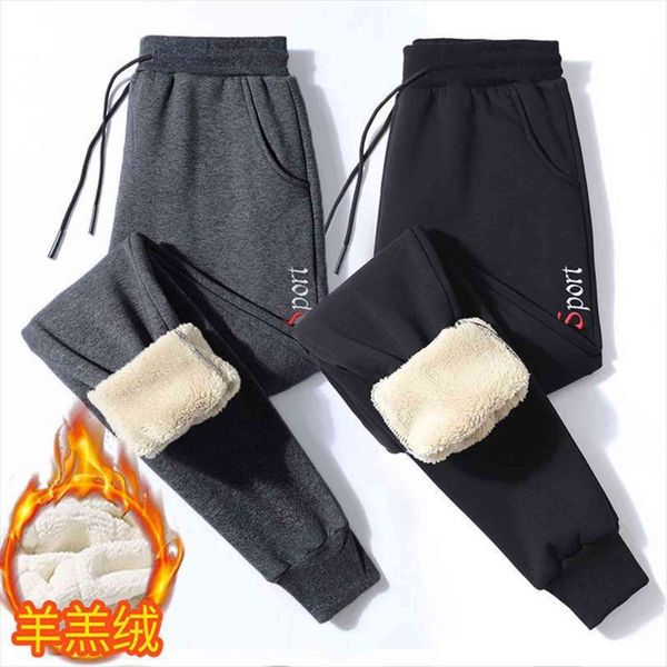

thicken sweatpants winter plus velvet women pant embroidered letters trousers slim large size warm pants solid trend sports jogges, Black