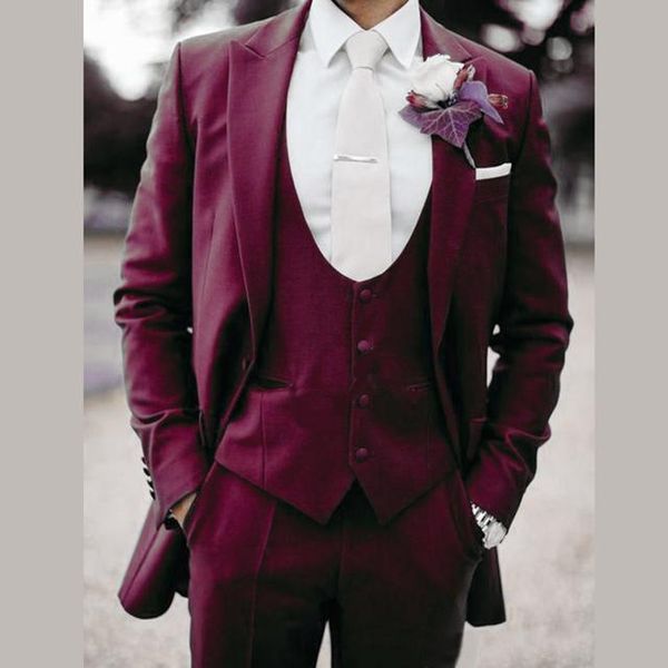 

men's suits & blazers arrival 3 pieces elegant style green slim fit groom tuxedo for wedding dress party men clothing (coat+trousers+ve, White;black