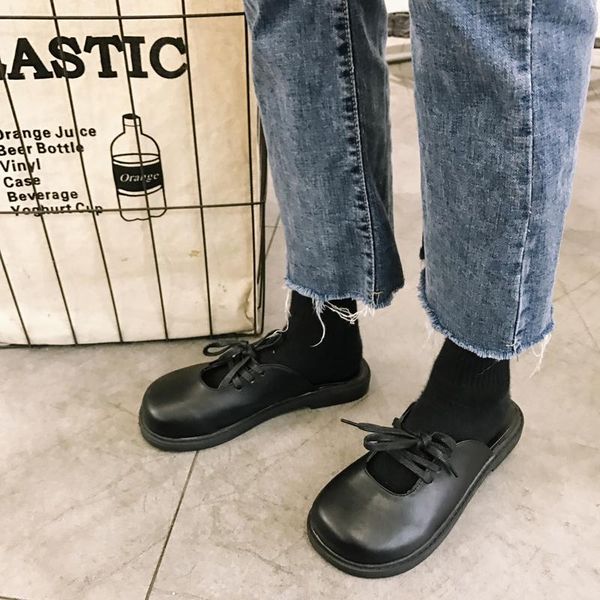 

slippers korean version of spring and summer harajuku style wild fashion cross straps flat casual ladies sandals., Black