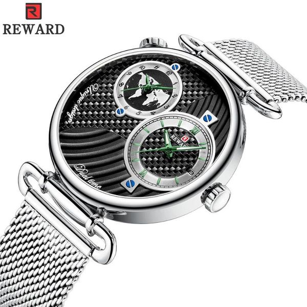 

wristwatches men watch wrist steel silver dress brand mens fashion dual quartz luxury relogio masculino, Slivery;brown