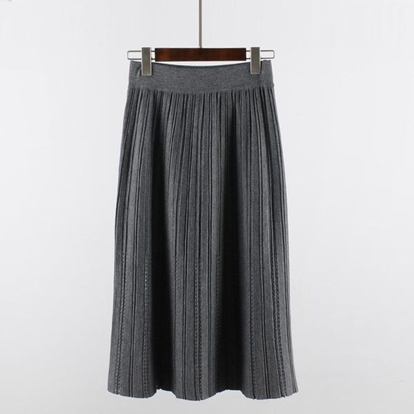 

skirts 2021 autumn and winter skirt hollow elastic v-shaped loose large size, Black