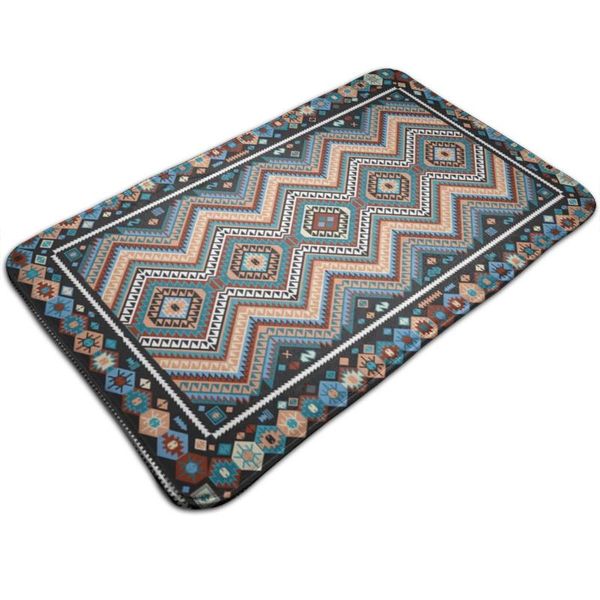 

carpets tribal vintage ethnic blue carpet non-slip entrance door floor mat absorbent bath kitchen rug welcome mats