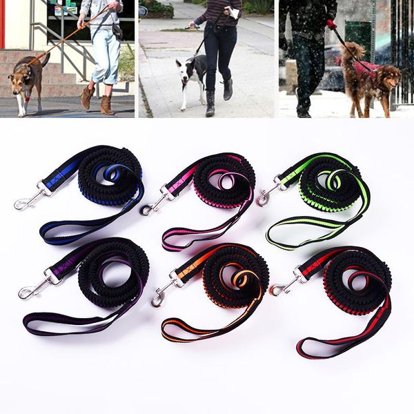 

dog collars & leashes pet leash rope with reflective running hands y for walking jogging stretch traction