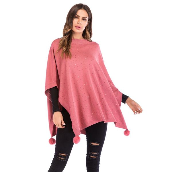 

women's sweaters sweater women autumn winter 2021 pullover tassel cloak three quarter sleeve loose jumper for female causal, White;black