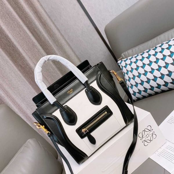 

ce smile face bag embarrassing leather cow color contrast portable one shoulder messenger women's zly
