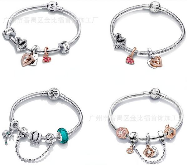 Designerschmuck 925 Silber Armband Charm Bead passend für Pandora Tanabata Valentinstag DIY Schiebearmbänder Perlen europäischen Stil Charms Perlen Murano