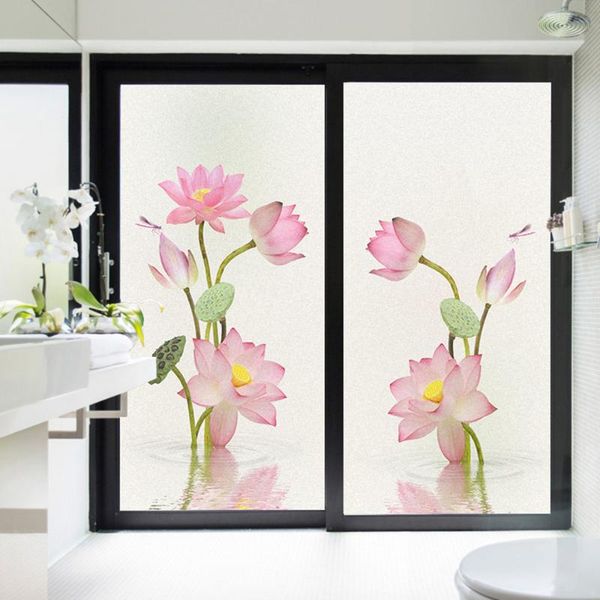 

window stickers film privacy lotus glass sticker uv blocking heat control coverings tint for homedecor
