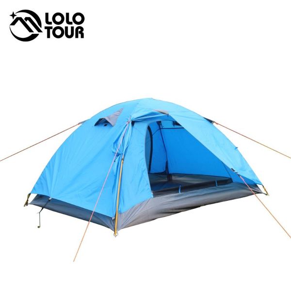 

outdoor camping tent hiking travel teepee waterproof tents portable for ultralight tente barraca shelter 2 people blue orange and shelters