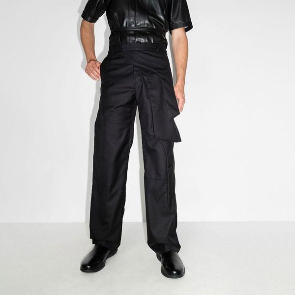 

men's suits & blazers heavy draped casual suit trousers pants, White;black