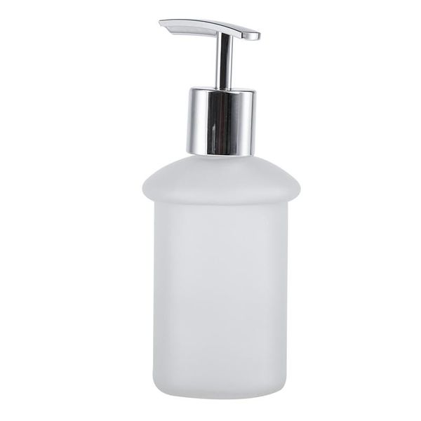 

wall mount bathroom frosted glass shampoo liquid soap dispenser & holder chrome