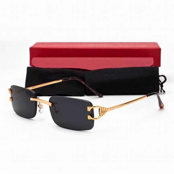 

Men Women Glasses Sunglasses Retro Eyeglass Rimless Ornamental Golden Silver Grey Brown glasses Bulk Brand Eyeglasses frames Fashion Eyewear Accessories