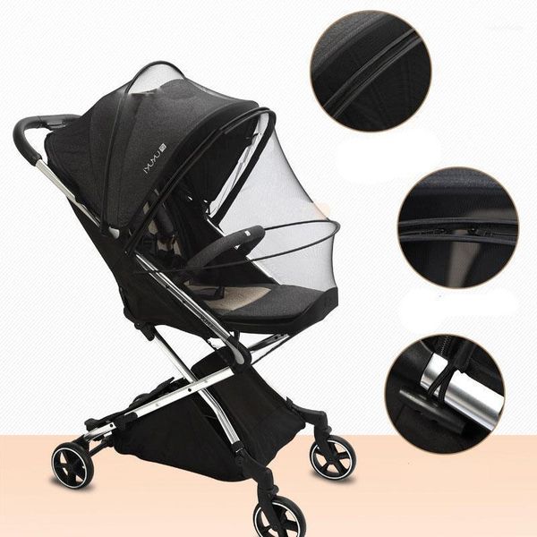 

baby stroller universal mosquito net innovative zipper high-strength pe supportive strips anti-mosquito protect the baby1