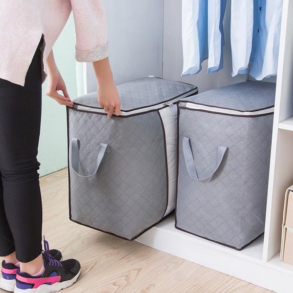 

home storage foldable bag waterproof non-woven fabric bedding pillows quilt clothes large size organizer box bags
