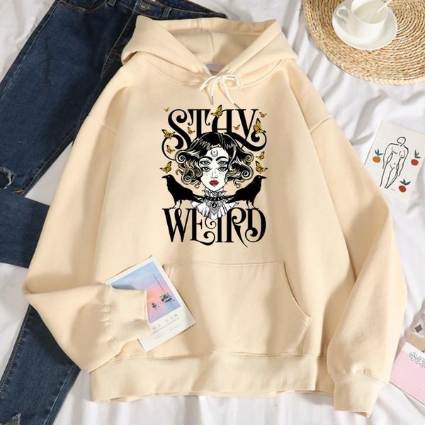 

women's hoodies & sweatshirts stay weird creativity printed womens fashion comfortable casual soft hoodie autumn warm men, Black