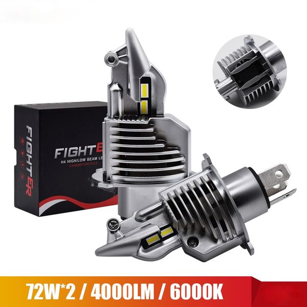 Fighter Foco H4 LED ampul/motosiklet far 72W 12V 24V 6000K Süper Light Auto H4 Lamba