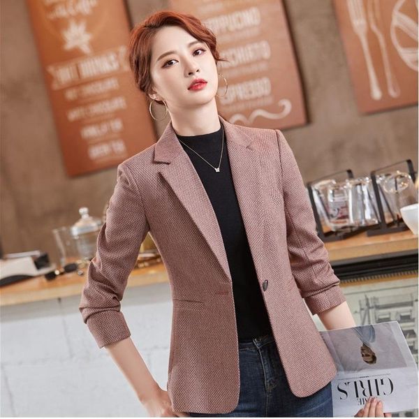 

women's suits & blazers women coat fashion elegant pink slim jacket ol styles fall winter for business work blaser outwear plus size, White;black
