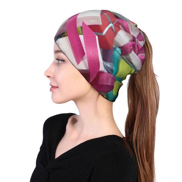 

beanies gift package ribbon parcel christmas mens and womens multifunction beanie hat