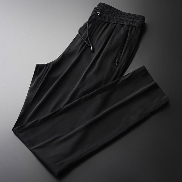 

men's pants black mens luxury solid color elastic waist male slim fit casual summer plus size 4xl