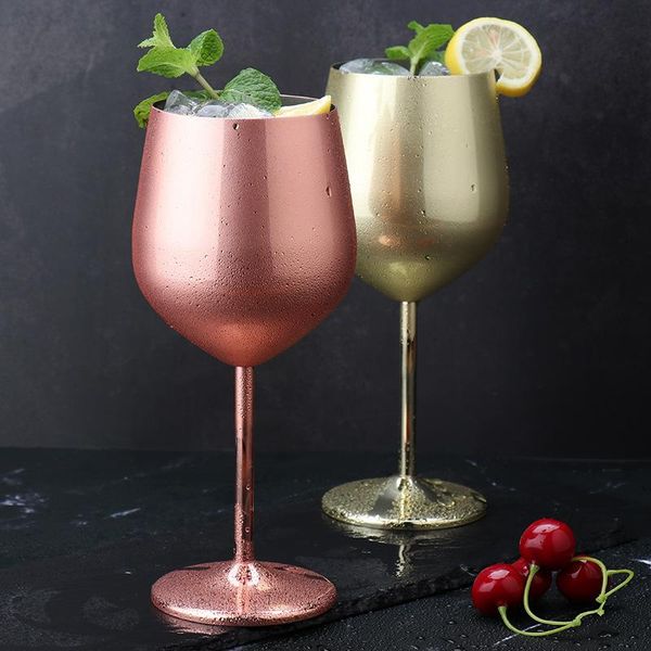 

cups & saucers creativity household copper wine glass 500ml stainless steel single layer juice drink champagne goblet charms party supplies