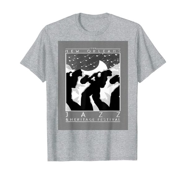 

vintage new orleans louisiana jazz festival t shirt, White;black