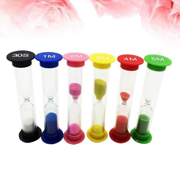 

mugs 6pc hourglass set safety creative children's room decoration mini timer (30 seconds, 1 minute, 2