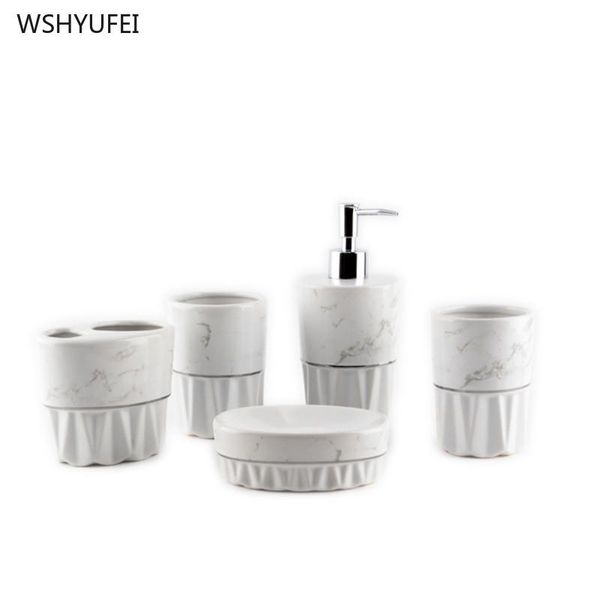 

bath accessory set wshyufei ceramic bathroom accessories five-piece nordic lmitation marble wash lotion bottle toiletries