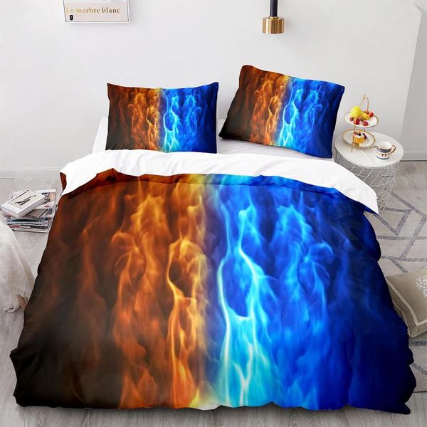 

bedding sets colorful flame set single twin full  king size ice and fire blaze bed children kid bedroom duvetcover 030