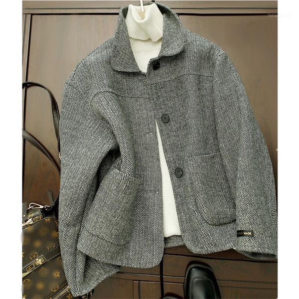 

women's jackets elegant double-sided 81-90%wool jacket coat for women 2021 autumn winter hand-sewn cashmere, Black;brown