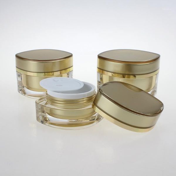 

storage bottles & jars leaf shape gold plastic cosmetic jar 30g,50pcs acrylic