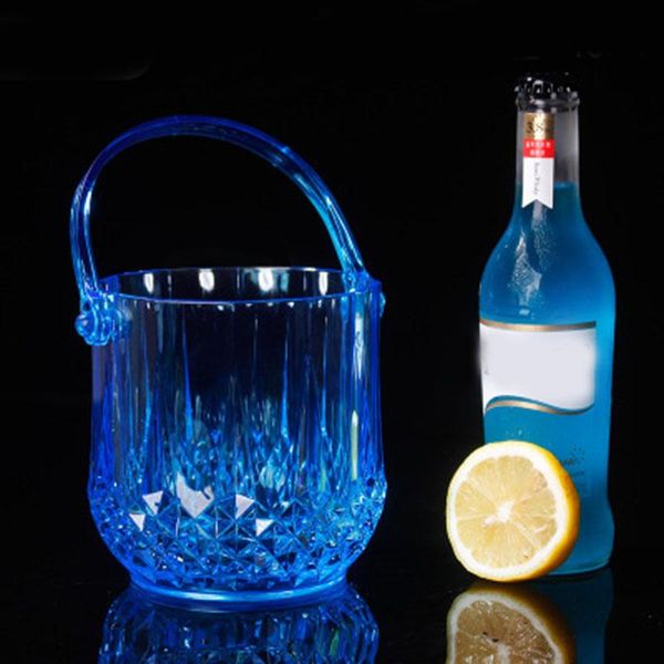 

ice buckets and coolers 1pcs bucket transparent round wine with removable handle for restaurant ktv bar acrylic i88