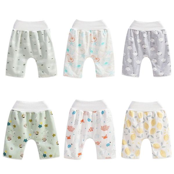 

cloth diapers 2 in 1 comfy children baby diaper skirt shorts pure cotton anti bed-wetting waterproof absorbent washable training nappy pants