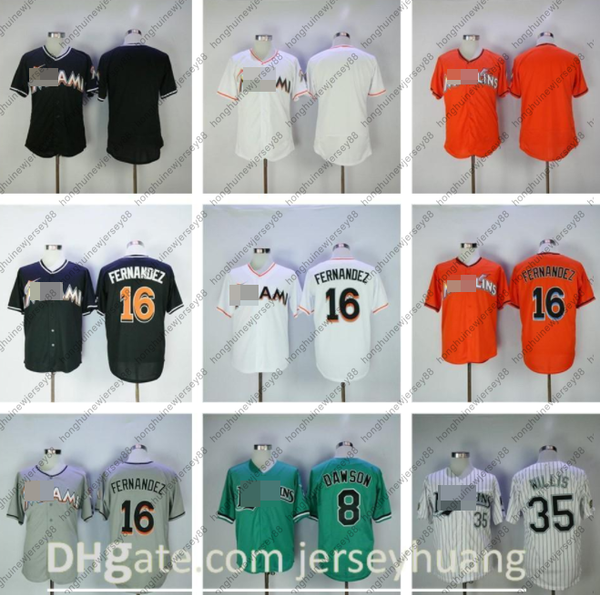 

men women kids baseball vintage 16 jose fernandez jerseys retire 94 bad bunny jersey with puerto rican flag 35 dontrelle andre dawson, Blue;black