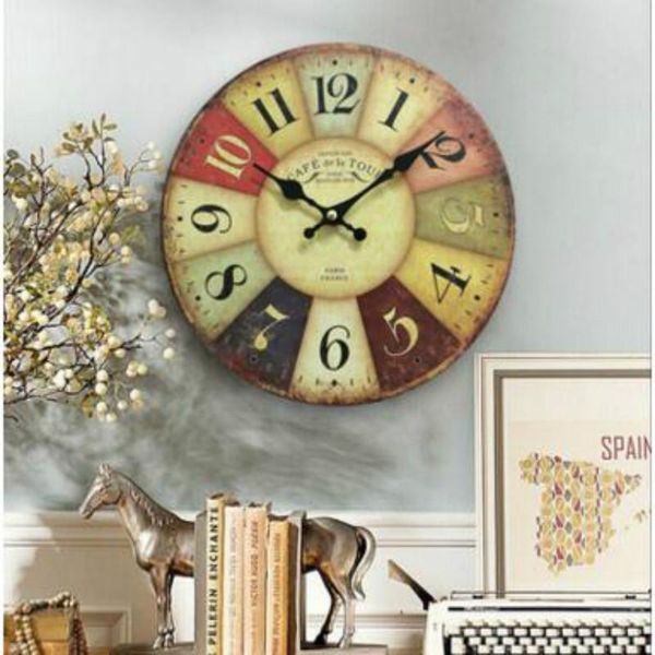

wall clocks of the pastoral flavor and mediterranean wooden clock silent hanging watch