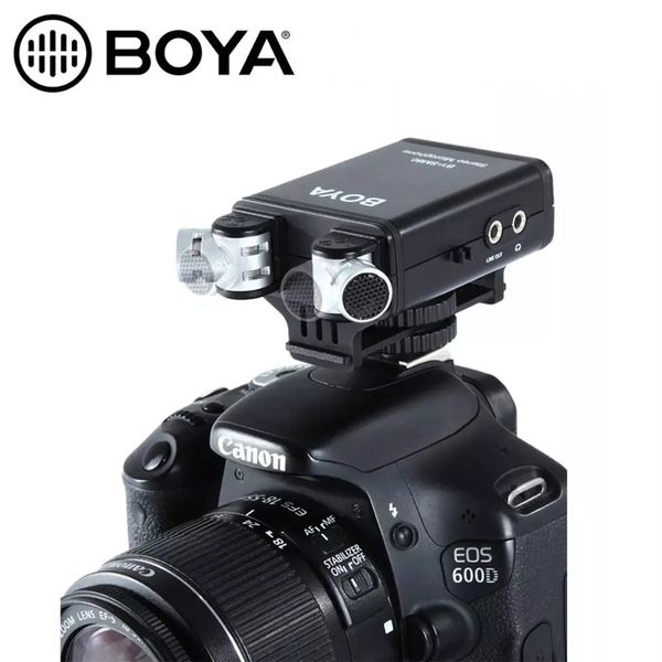 BOYA BY-SM80 PASSFILTER Стереокамера Микрофон с голосовым монитором в реальном времени Canon 5D2 6D 800D Nikon D800 D600 видеокамера