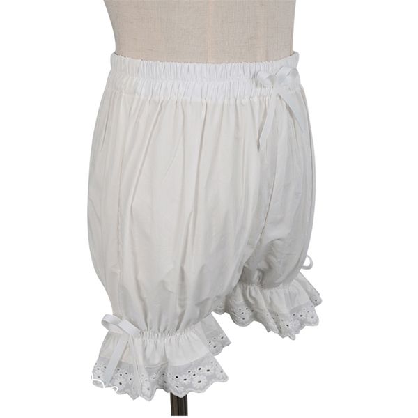 

sweet cotton lolita shorts/bloomers with lace trimming 210724, White;black