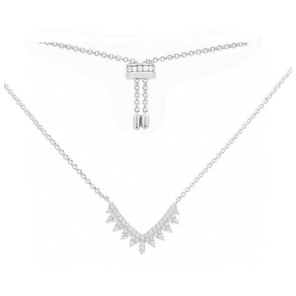 

2021 luxurys fashion designers necklace classic inlaid diamond v tooth shape simple versatile temperament exquisite workmanship gift engagem, Silver