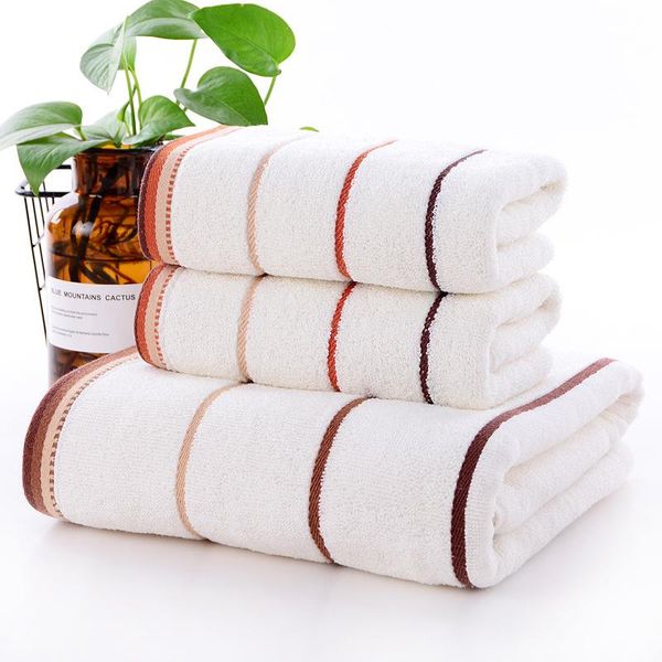 

towel 3pcs set 100% cotton large bath bathroom hand face shower towels home for adults kids toalla de ducha