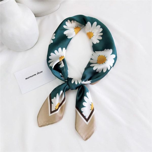 

scarves 70*70cm women print neckerchief small bandana multicolor square foulard femme hair tie band twill silk scarf fj295, Blue;gray