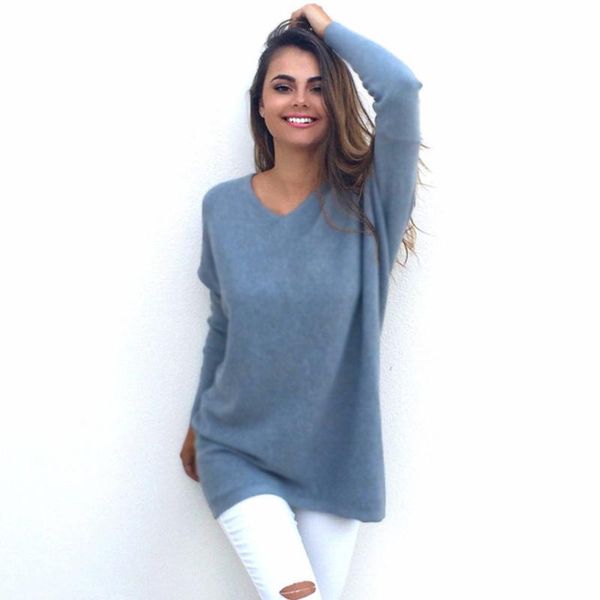 

women's sweaters arrival autumn winter sweater women v-neck pullovers knitted loose long sleeves, White;black