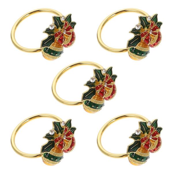 

napkin rings 5pcs christmas ring adornments festival buckles tabledecors