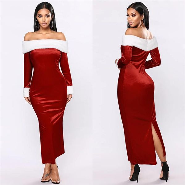 

casual dresses fashion woman dress christmas win ter party solid velvet slim skinny long pencil, Black;gray
