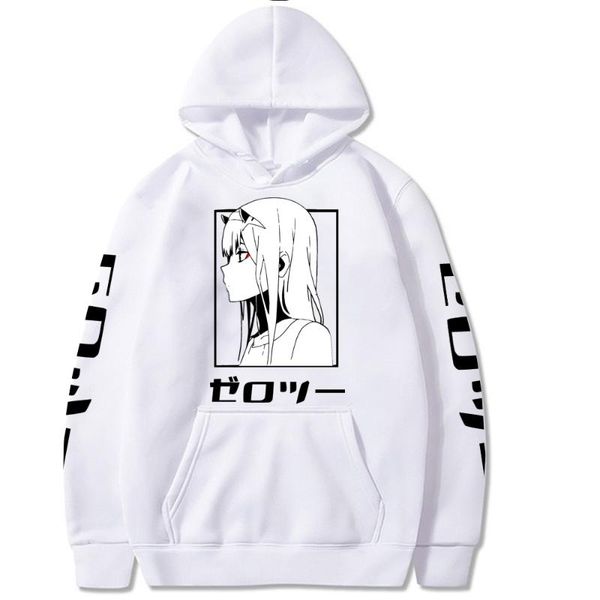 

men's hoodies & sweatshirts darling in the franxx men women zero two hoodie, Black