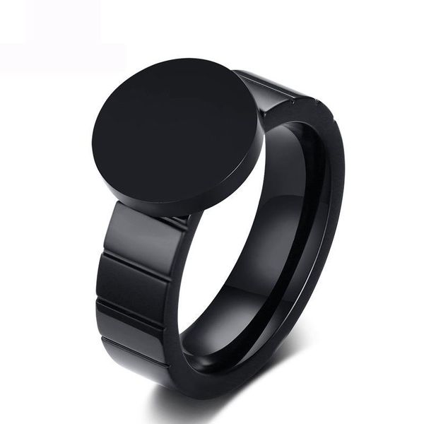

wholesale fine jewelry factory 6mm black stainless steel rings accessories jewel ring fashion beauty valentine lovers wedding, Slivery;golden