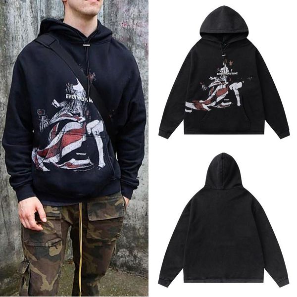 

men's hoodies & sweatshirts men and women hooded autumn winter graffiti letter print hip hop sweatshirt harajuku fleece hoodie, Black