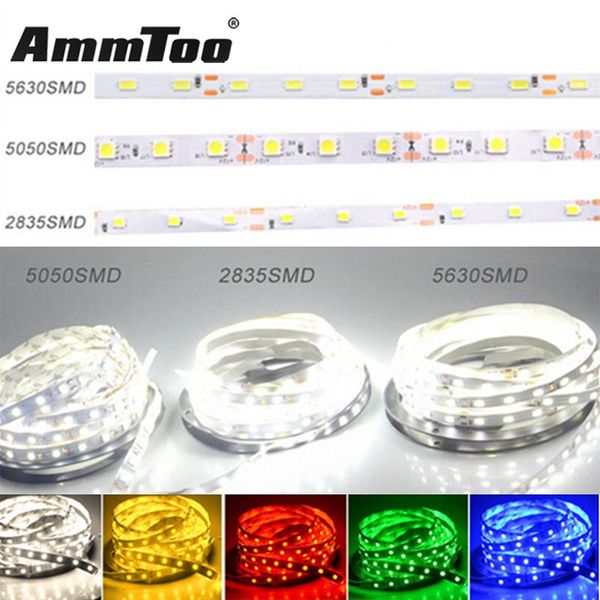 

led strip 5630 2835 smd non-waterproof 5m 60leds/m dc 12v light fita string bar lampada tape strips