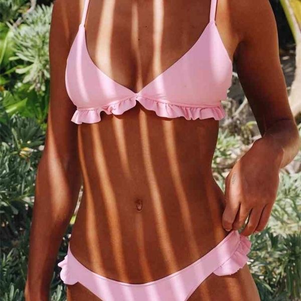 

brand 2021 ruffles bikinis push up bikini bandage swimsuit swimwear bathing suit women lady swim wear biquiniby air