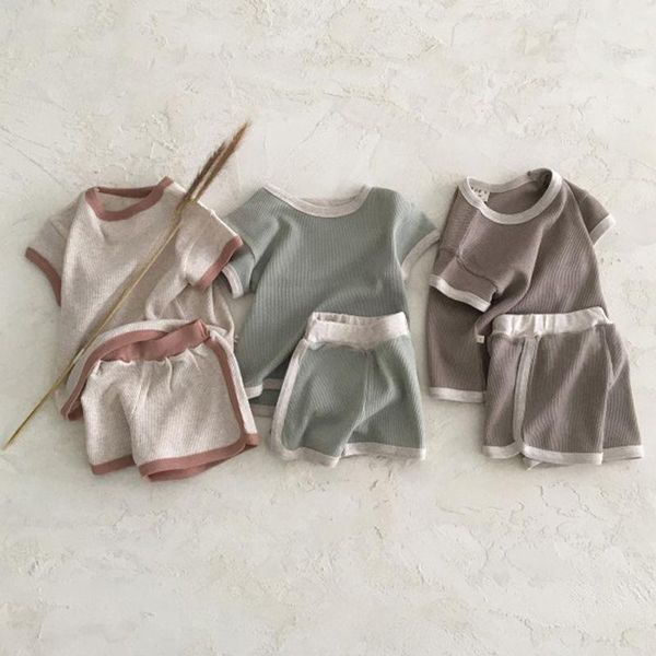 

clothing sets 2 pcs summer born baby clothes pure color cotton t shirt shorts casual girl boy outfit fashion toddler, White